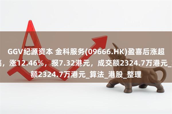 GGV纪源资本 金科服务(09666.HK)盈喜后涨超14%，截至发稿，涨12.46%，报7.32港元，成交额2324.7万港元_算法_港股_整理